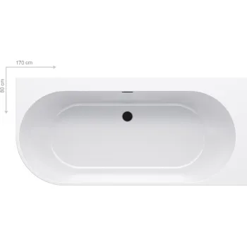 Vanna Ravak FREEDOM Corner R 1700x800mm Akrila Balta / Melna izplūde