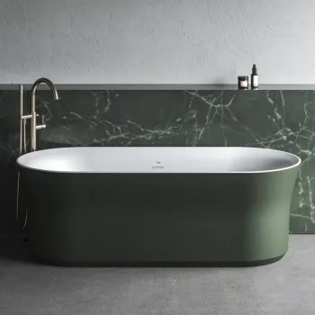 Vanna Ravak YPSILON 1800x800mm Akrila Balta/grey green / Balta izplūde