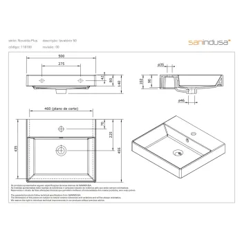 Vannas istabas izlietne Sanindusa Novelda Plus 50 Balta