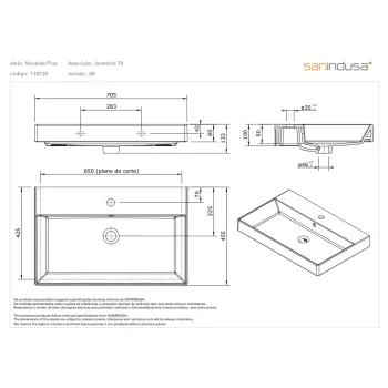 Vannas istabas izlietne Sanindusa Novelda Plus 70 Balta