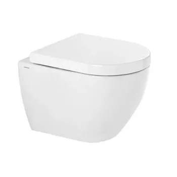 Piekaramais Tualetes Pods Sanindusa SANIBOLD Rimfree ar Soft Close Easyclip Slim vāku, Balts