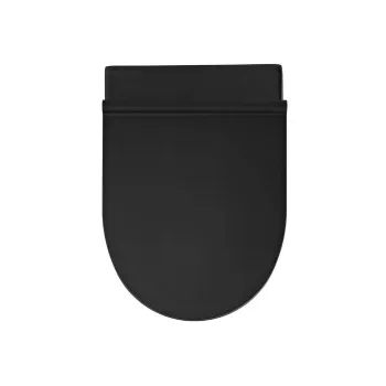 Piekaramais Tualetes Pods Sanindusa Urb.y 48 Rimfree ar Soft Close Easyclip Slim vāku, Melns Matēts