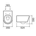 Piekaramais Tualetes Pods Sanindusa Urb.y 52 Rimfree ar Soft Close Easyclip Slim vāku, Balts