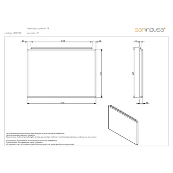 Vannas panelis Sanindusa 75 Balts