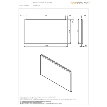 Vannas panelis Sanindusa 90cm Balts