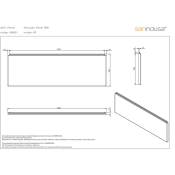 Vannas Panelis Sanindusa Vertice 160 Balts