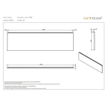 Vannas Panelis Sanindusa Vertice 190 Balts