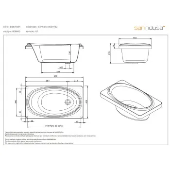 Vanna Sanindusa Babybath Akrila 80x45cm Balta