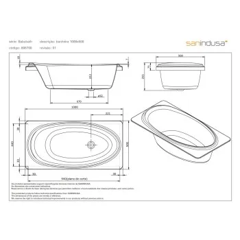 Vanna Sanindusa Babybath Akrila 100x52cm Balta