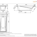 Vanna Sanindusa Easy 170x75cm ar kājām, Balta