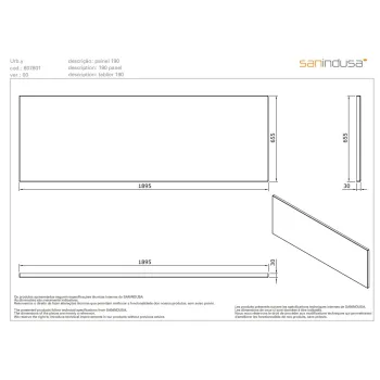 Vannas panelis Sanindusa Urb.y 190cm