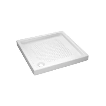 Dušas paliktnis Sanindusa Moraira, 75x75x8 cm, keramika, balts, 107160004