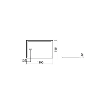 Dušas paliktnis Sanindusa StepIn Anti-Slip, 120x80x3 cm, keramika, balts, 107552004AD