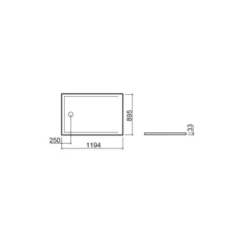 Dušas paliktnis Sanindusa StepIn Anti-Slip, 120x90x3 cm, keramika, balts, 107612004AD