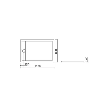 Dušas paliktnis Sanindusa Cobalt, 120x80x4 cm, akmens masa, balts, 9112008000