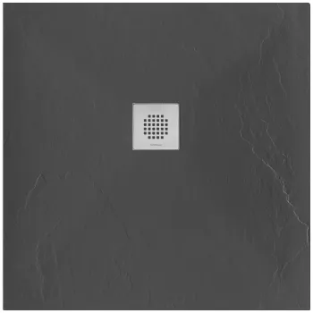 Dušas paliktnis Sanindusa Marina, 100x100x2.8 cm, akmens masa, melns, 9510010016