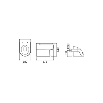 Piekaramais Tualetes pods Sanindusa WCcare, personām ar kustību ierobežojumiem, 129011004