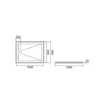 Dušas Paliktnis Sanindusa Wccare 120x90 personām ar kustību ierobežojumiem, balts, 8009000000