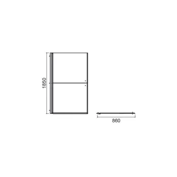 Dušas durvis Sanindusa Wccare 90x185 personām ar kustību ierobežojumiem, 8919200011