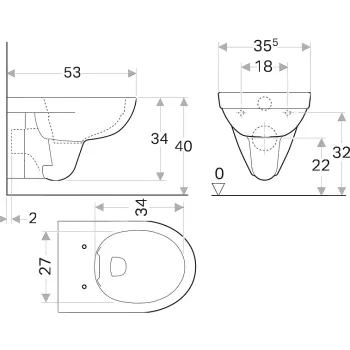 Piekaramais Tualetes pods Geberit Selnova Rimfree