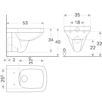 Piekaramais Tualetes pods Geberit Selnova Square Rimfree