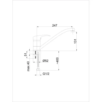 Virtuves ūdens maisītājs Rubineta P-20 Sher P00002 Hromēts