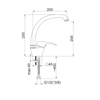 Virtuves ūdens maisītājs Rubineta Yuta Y-33 Mars Y30003 Hromēts