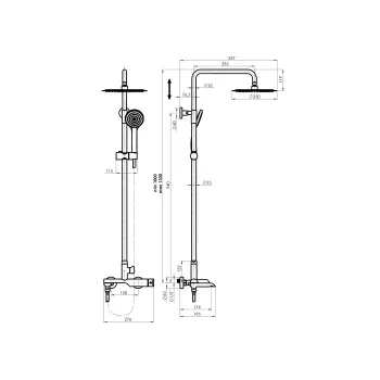 Dušas komplekts Rubineta OLO (BK) + Ultra-10(SW)