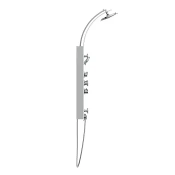 Dušas sistēma Schütte LANZAROTE panelis ar maisītāju, balts  stikls Dušas sistēma Schütte LANZAROTE panelis ar maisītāju, balts  stikls