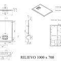 Dušas paliktnis BLU Rilievo Rect 100x70cm