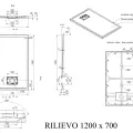 Dušas paliktnis BLU Rilievo Rect 120x70cm