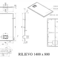 Dušas paliktnis BLU Rilievo Rect 140x80cm