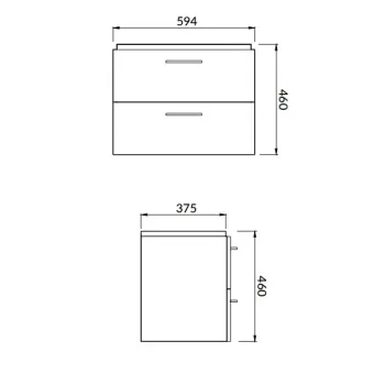 Vannas istabas skapītis Cersanit LARA MILLE pelēks ar izlietni  60 S801-317-DSM