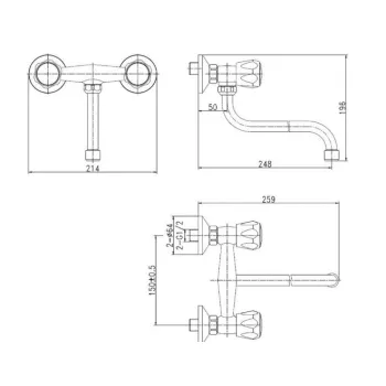Ūdens Maisītājs virtuves izlietnei sienas BORA Round BORD03D
