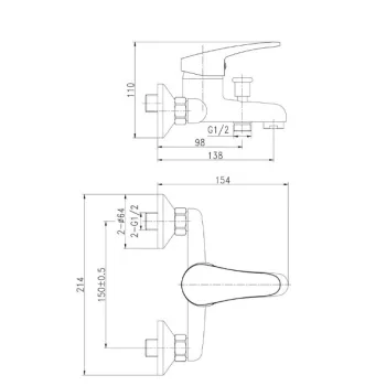 Ūdens Maisītājs dušai ar aksesuāriem BORA Standart BOST03A