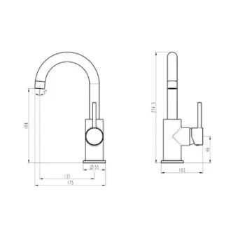 Ūdens Maisītājs vannas istabas izlietnei Bora Smart KN181 melns