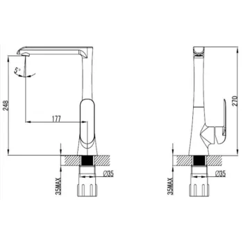 Ūdens Maisītājs virtuves izlietnei Vento Ravena RV43156W, balts/hroms