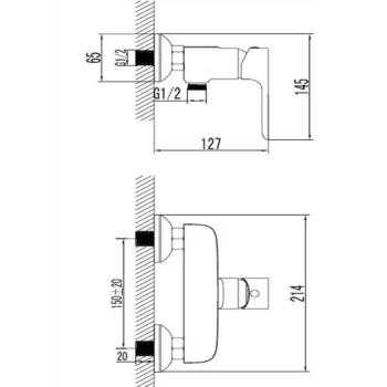Ūdens Maisītājs dušai Vento Napoli NA39033C, hroms, ar aksesuariem