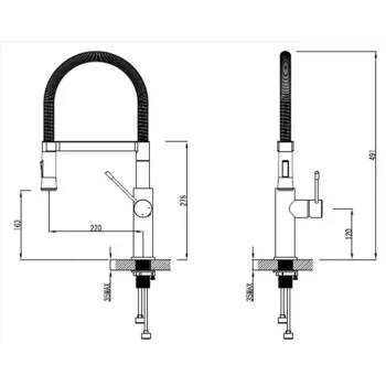 Ūdens Maisītājs virtuves izlietnei Vento Cucina KH5690006C ar izvelkamu dušu