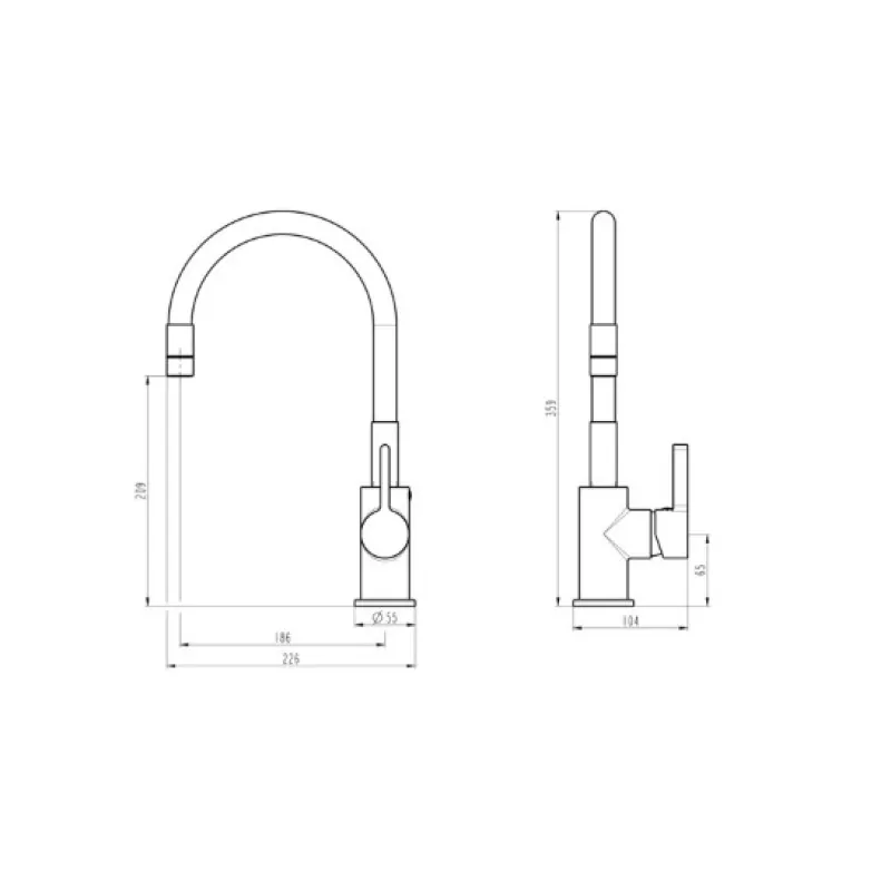 Ūdens Maisītājs virtuves izlietnei Vento Cucina Flexy 2 PR8106-1 melns