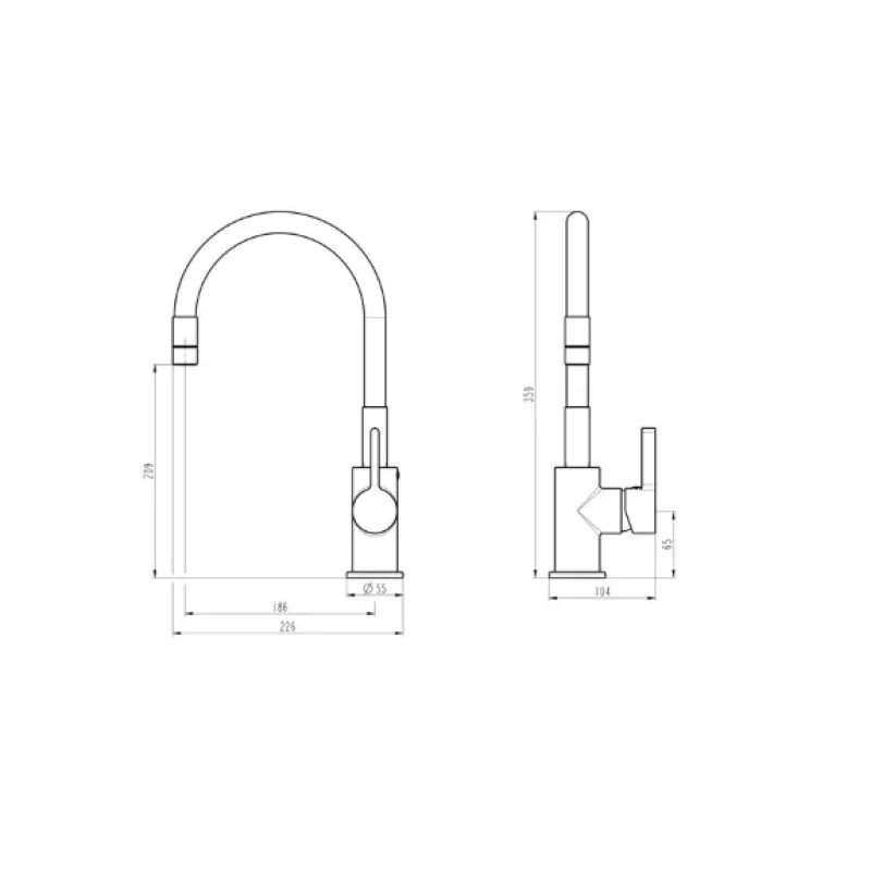 Ūdens Maisītājs virtuves izlietnei Vento Cucina Flexy 2 PR8106-1 balts