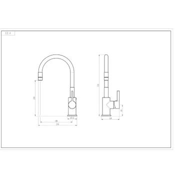 Ūdens Maisītājs virtuves izlietnei Vento Cucina Flexy 2 KN101BL melns