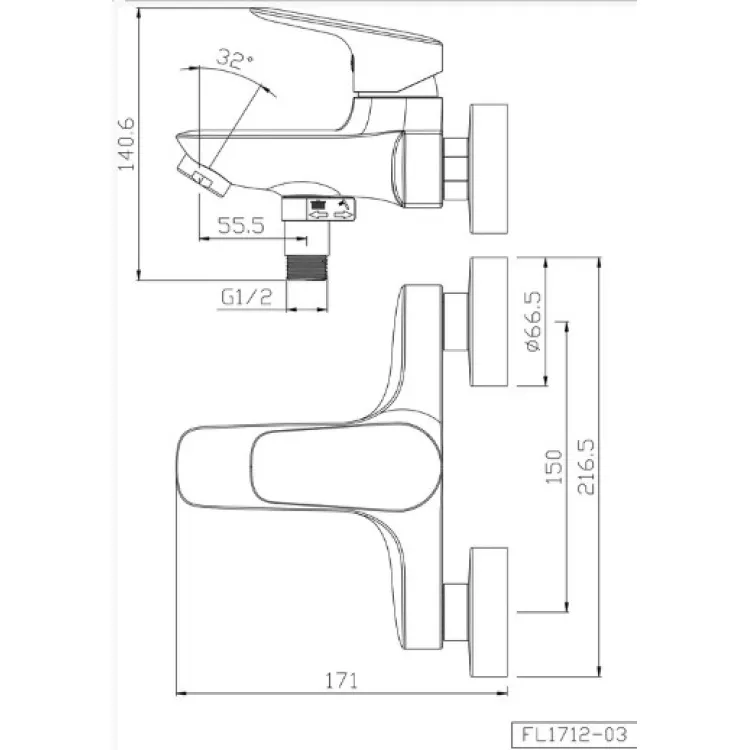 Ūdens Maisītājs vannai/dušai Vento Prato PR702-03 PR702-03 Ūdens Maisītājs vannai/dušai Vento Prato PR702-03 PR702-03