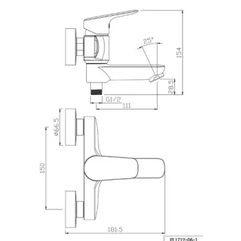 Ūdens Maisītājs vannai/dušai Vento Prato PR702-03 PR712-06-1