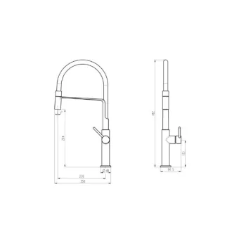 Ūdens Maisītājs virtuves izlietnei Vento Savona KN175  melns