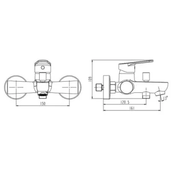 Schütte Pico vannas maisītājs, hroms ,Eco-Click Schütte Pico vannas maisītājs, hroms ,Eco-Click