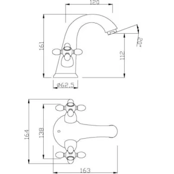 Schütte ELK izlietnes maisītājs, hroms, divroku