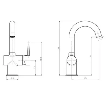 Schütte Cornwall izlietnes maisītājs ar augsto snīpi, hroms Schütte Cornwall izlietnes maisītājs ar augsto snīpi, hroms