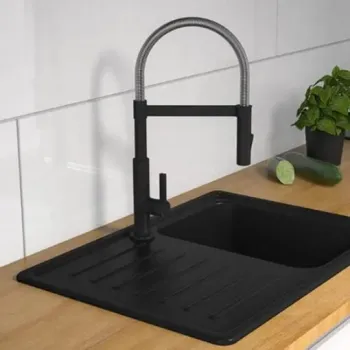 Schütte Miami virtuves izlietnes maisītājs ar dušu,matēts melns/hr_X Schütte Miami virtuves izlietnes maisītājs ar dušu,matēts melns/hr_X