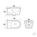 Piekaramais Tualetes Pods Vento Hugge TR2196DF-U18 Rimless matēts melns ar Duroplast Soft Clode poda vāku